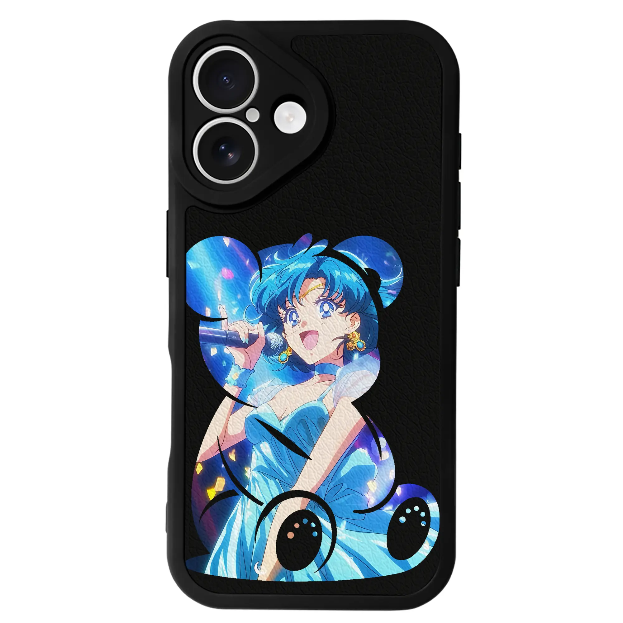 美少女戦士セーラームーン グッズ 水野 亜美 - IPhone 16シリーズ対応 ・ シリコンスマホケース ・ レザー調 ・ 高精度フィット ・ 耐衝撃 ・ ワイヤレス充電対応 ・ 精密カット